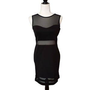 H & M Divided Sheath Dress Black Sheer Sleeveless